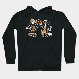 Headless Horseman Finds Love - Orange and White Design Hoodie